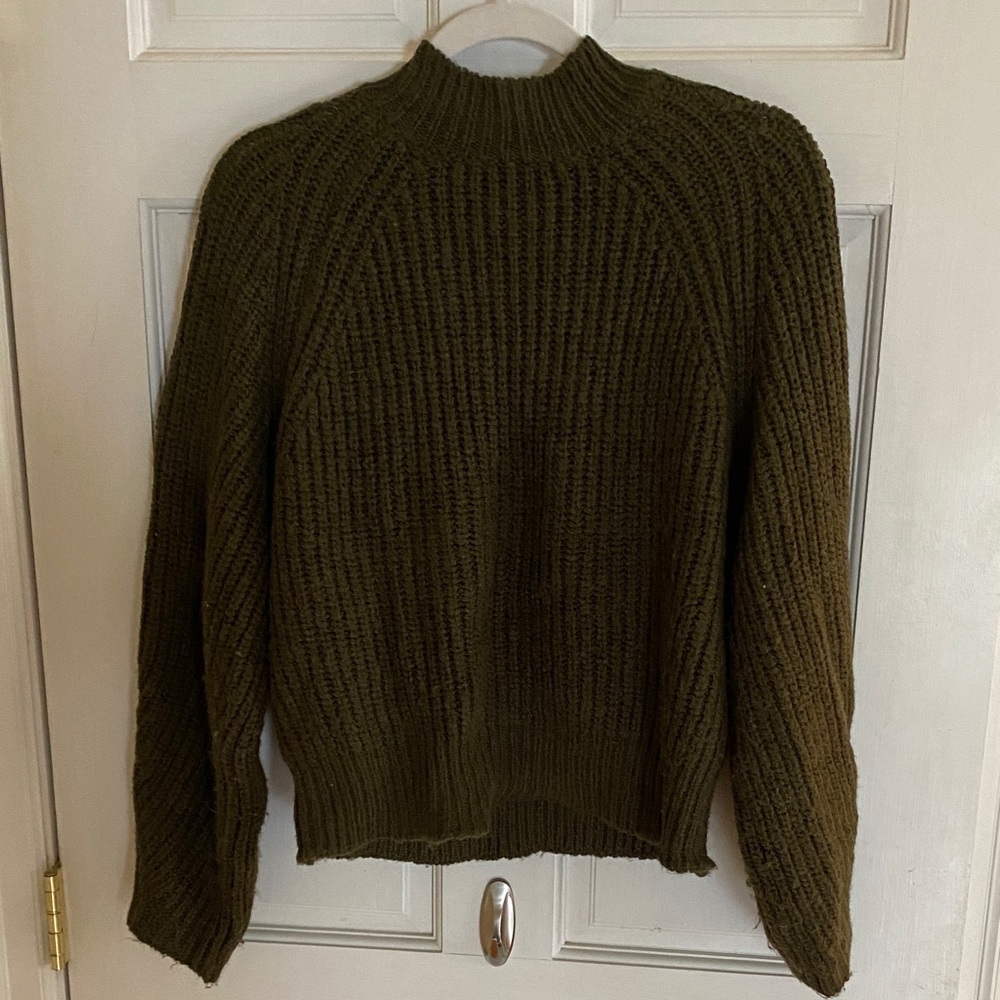 Olive Green Turtleneck Sweater